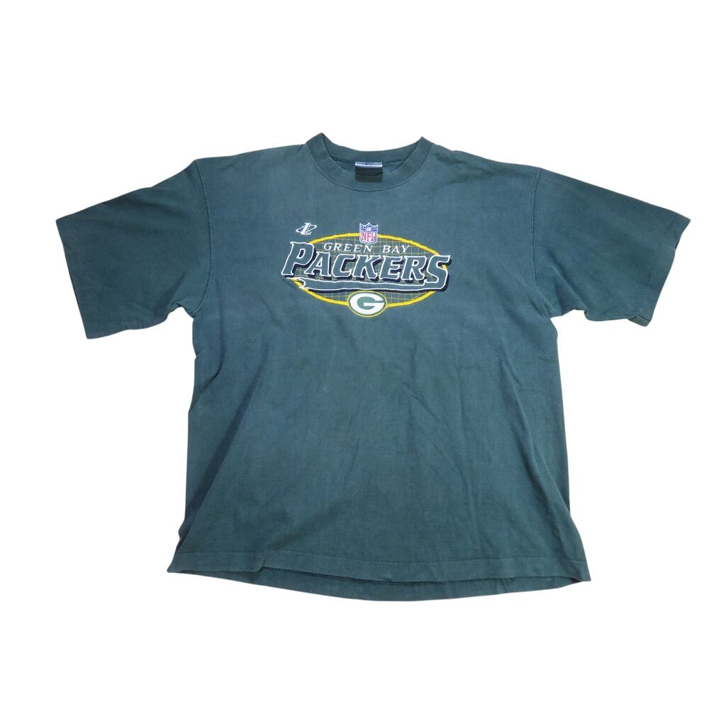 Green Bay Packers Logo Athletic Green T-shirt Sz 2XL Vintage